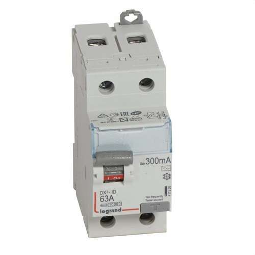 DX3 differenciál kapcsoló 2P 63A 300mA AC osztály hivatkozással 411526 a márkától LEGRAND