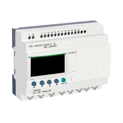 Kompakt programozható relé Zelio Logic 20 E S 100–240 V AC óra kijelzővel hivatkozással SR2B201FU a márkától SCHNEIDER ELECTRIC
