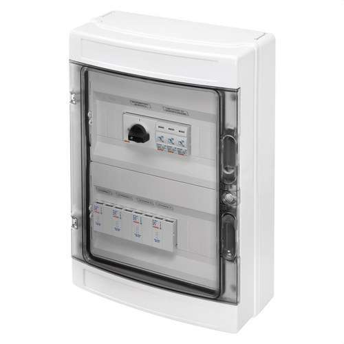 Előre kábelezett 2 stringes doboz 1000V DC 32A 2x12 modul hivatkozással GWD9908 a márkától GEWISS