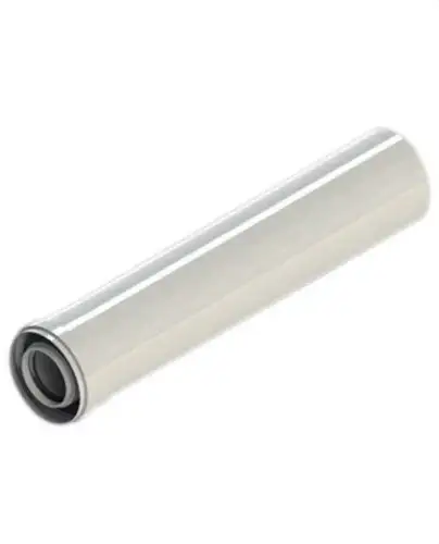 Kéménycső 80/125 mm átmérőjű, 1000 mm, apa-anya, PP/acél, fehér hivatkozással 8125-1000MHP15 a márkától FIG