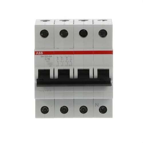 SH203-C16NA mágneses-mechanikus megszakító 3P+N 16A C karakterisztika 6kA hivatkozással 2CDS213103R0164 a márkától ABB