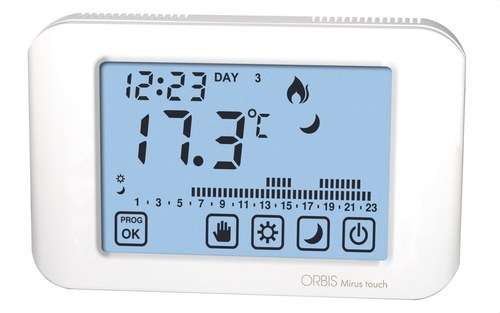 Vezeték nélküli érintőképernyős termosztát Orbis MIRUS TOUCH hivatkozással OB325300 a márkától ORBIS