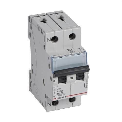 TX3 P+N 20A C karakterisztikájú mágneses-mechanikus megszakító, 6kA hivatkozással 403587 a márkától LEGRAND