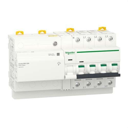 Átmeneti és állandó túlfeszültség-levezető IGA Acti9 Combi SPU 3P+N 25A hivatkozással A9L20725 a márkától SCHNEIDER ELECTRIC