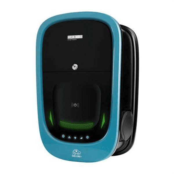 Dupla elektromos autótöltő wifi-vel Orbis VIARI Combi háromfázisú 2 x 22 kW II-es típus hivatkozással OB94P7CCKA2 a márkától ORBIS