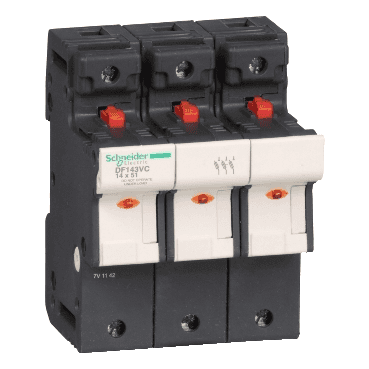 Tesys DF biztosítéktartó 3P 50A 690VAC 14x51mm hivatkozással DF143VC a márkától SCHNEIDER ELECTRIC