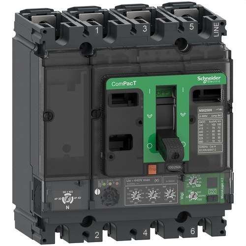 ComPacT NSX250F 36kA AC 4P4R 250A Micrologic 4.2 automata megszakító hivatkozással C25F44V250 a márkától SCHNEIDER ELECTRIC