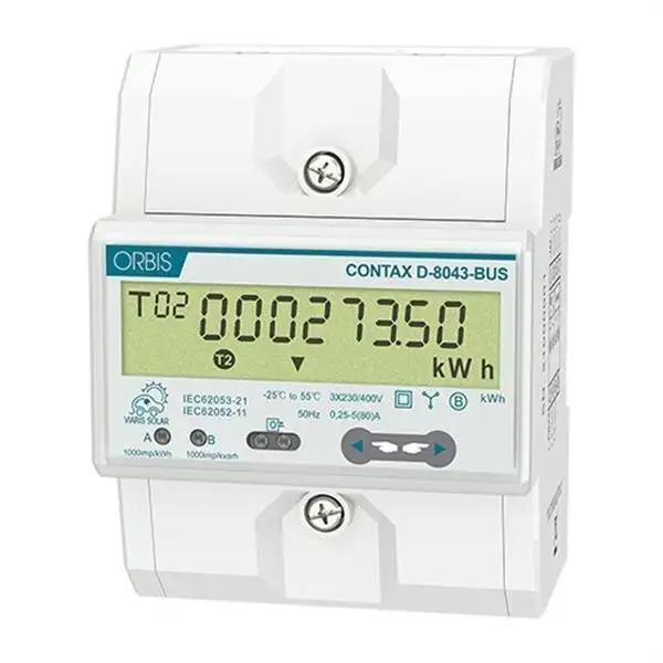 Háromfázisú energiamérő 80 A-ig Orbis CONTAX D-8043 hivatkozással OB709900 a márkától ORBIS