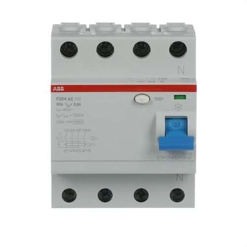 4P 63A AC osztályú differenciálkapcsoló 300mA hivatkozással 2CSF204001R3630 a márkától ABB
