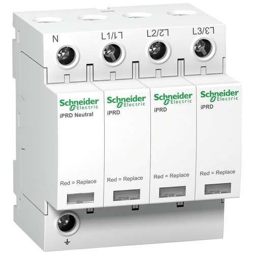 Túlfeszültség-levezető, 2-es típus, jelző, Acti9 iPRD65r 3PN 65 kA hivatkozással A9L65601 a márkától SCHNEIDER ELECTRIC