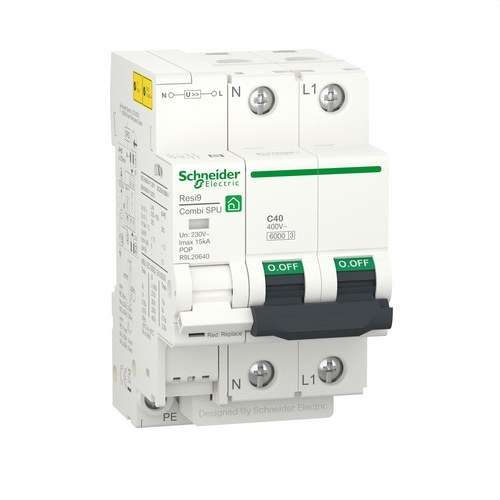 Átmeneti és állandó túlfeszültség-levezető IGA Resi9 Combi 1P+N 40 A hivatkozással R9L20640 a márkától SCHNEIDER ELECTRIC