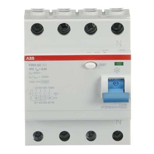 4P 40A AC osztályú FI-relé, 300mA hivatkozással 2CSF204001R3400 a márkától ABB