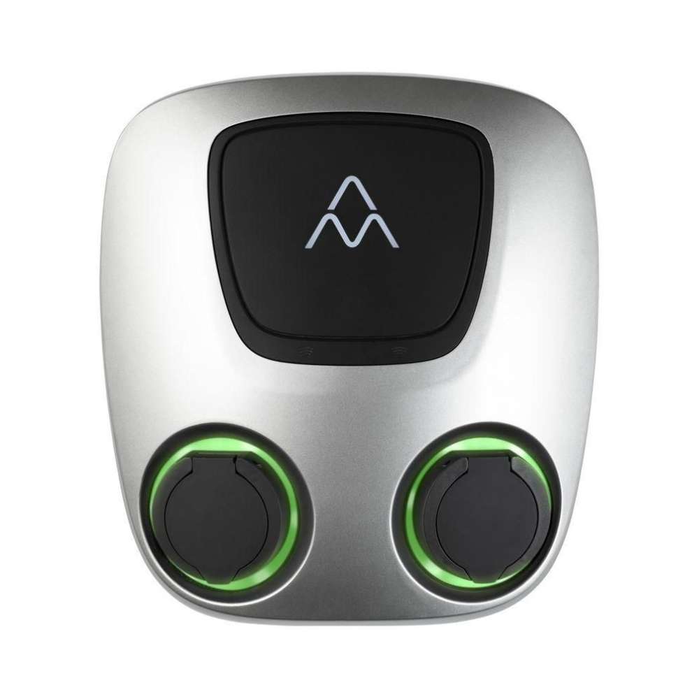 Dupla elektromos autó töltő WiFi-vel, 2 x 22kW Charge Amps Aura aljzatokkal hivatkozással 101010 a márkától CHARGE AMPS