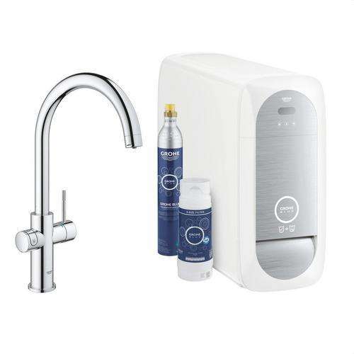 GROHE Blue Home kezdőkészlet C alakú kifolyóval, króm hivatkozással 31455001 a márkától GROHE