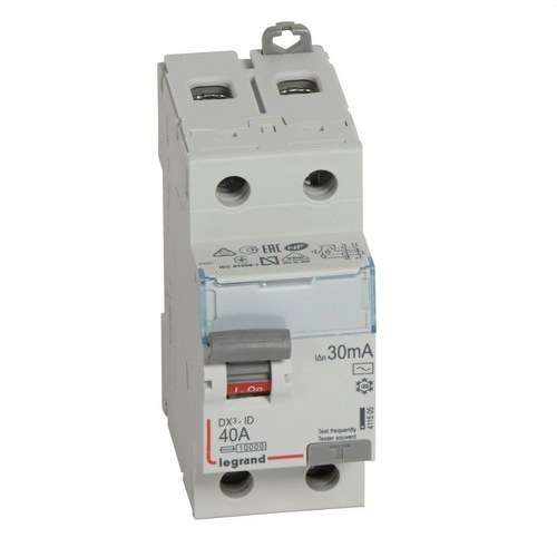 DX3 differenciál kapcsoló 2P 40A 30mA AC osztály hivatkozással 411505 a márkától LEGRAND