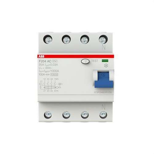 4P 25A AC osztályú FI-relé 30mA hivatkozással 2CSF204001R1250 a márkától ABB