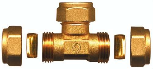 Sárgaréz T-idom 15x15x15mm hivatkozással TAP17555 a márkától ATUSA