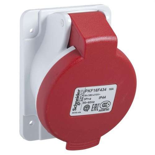 Dőlt beépíthető aljzat 16A 3P+F+E 380-415V IP44 hivatkozással PKF16F434 a márkától SCHNEIDER ELECTRIC
