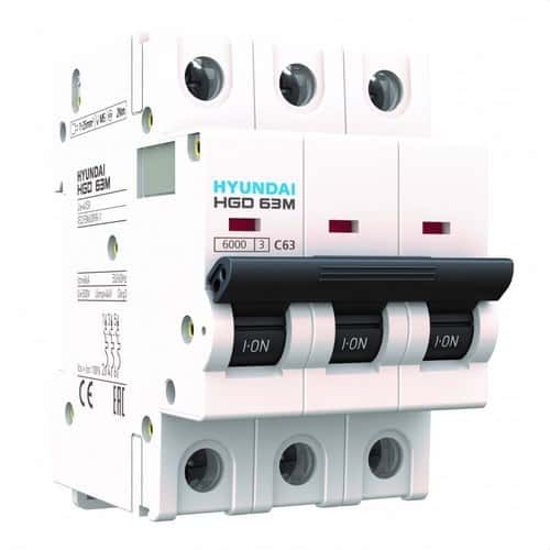 STD 3P 6kA 32A Curve C Circuit Breaker with reference HGD63-M3P032C from the brand HYUNDAI