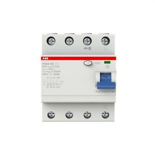 4P 80A AC osztályú FI-relé 30mA hivatkozással 2CSF204001R1800 a márkától ABB