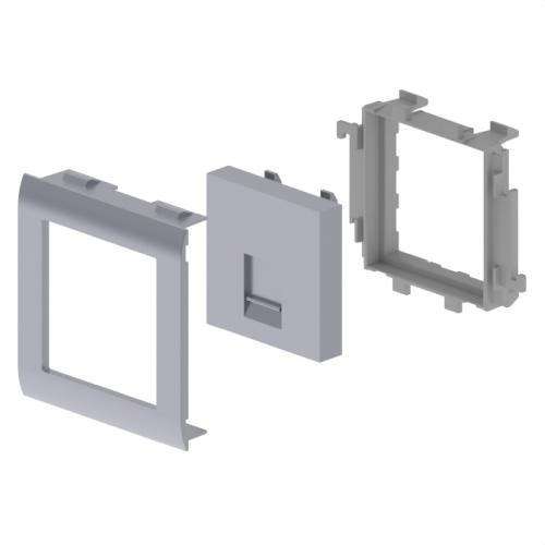 Sík fedőlap 1 RJ45 aljzattal, alumínium szín, 65mm U24X hivatkozással 93749-03 a márkától UNEX