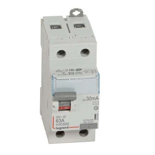 DX3 differenciál kapcsoló 2P 63A 30mA AC osztály hivatkozással 411506 a márkától LEGRAND