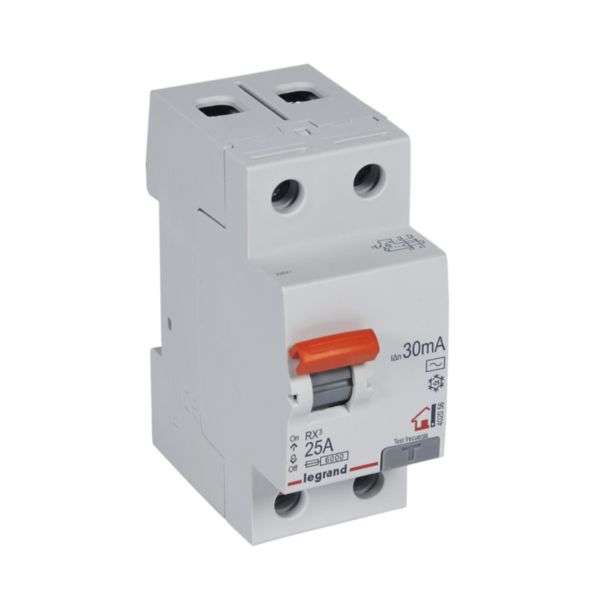 RX³ differenciálvédő kapcsoló - 2P - 230V~ - 30mA - 25A - AC típus hivatkozással 402056 a márkától LEGRAND