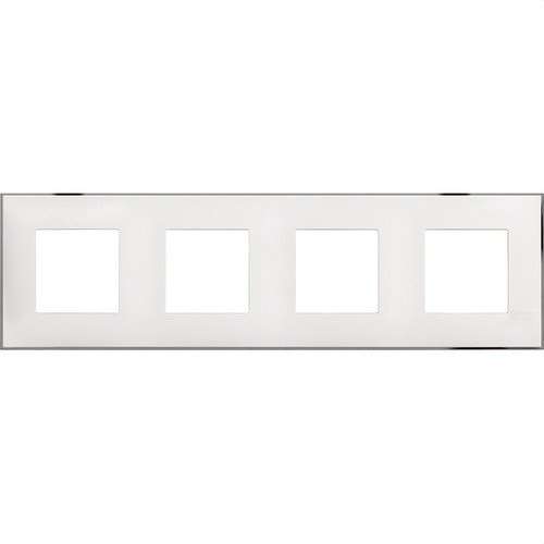 Classia 2x4 modul fehér-króm díszkeret hivatkozással R4802M4WR a márkától BTICINO