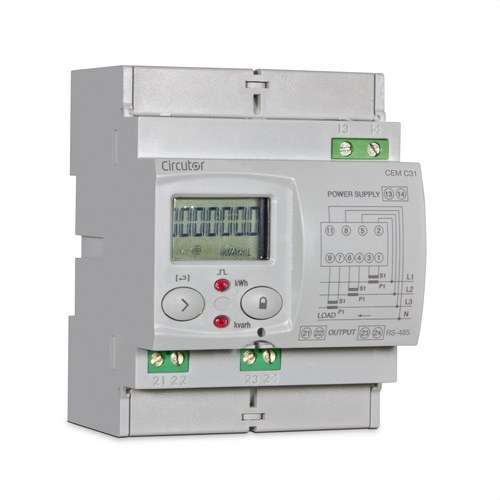 Háromfázisú közvetett energiaszámláló kommunikációval CEM-C31-485-T1 hivatkozással Q23521. a márkától CIRCUTOR