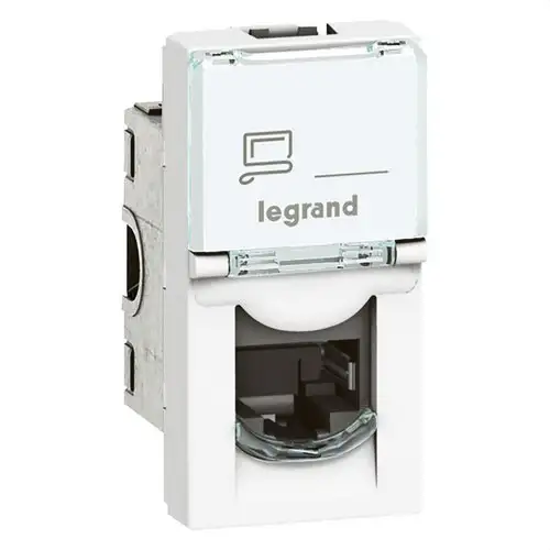 Legrand Mosaic RJ45 aljzat Cat 6 UTP 1 modul 8 érintkező LCS2 fehér hivatkozással 076561 a márkától LEGRAND