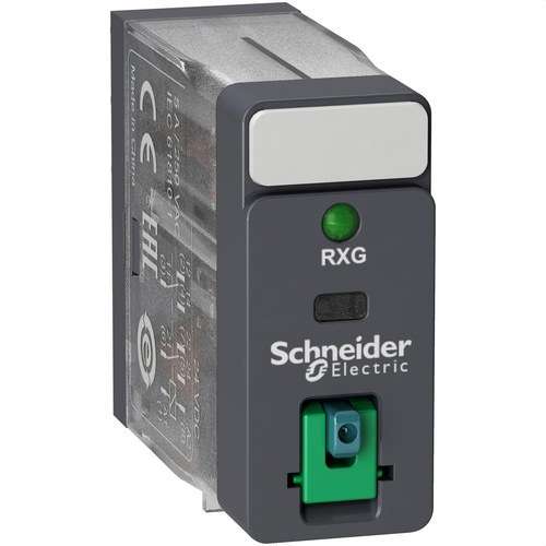 Relé 2 C/O 5A + Tesztgomb + LED 12V DC hivatkozással RXG22JD a márkától SCHNEIDER ELECTRIC