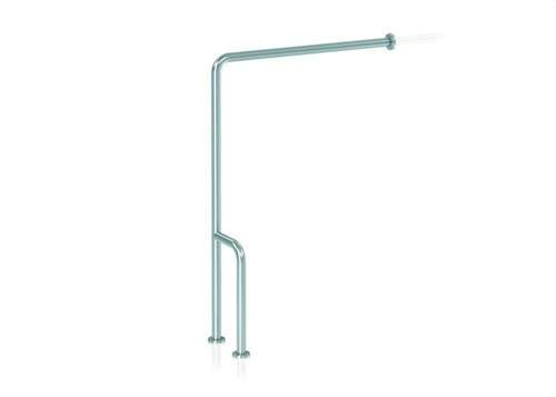 90º-os, fal-padló támasztó kapaszkodó, szatinált inox, jobb oldali hivatkozással GW11 13 04 01 a márkától GENWEC