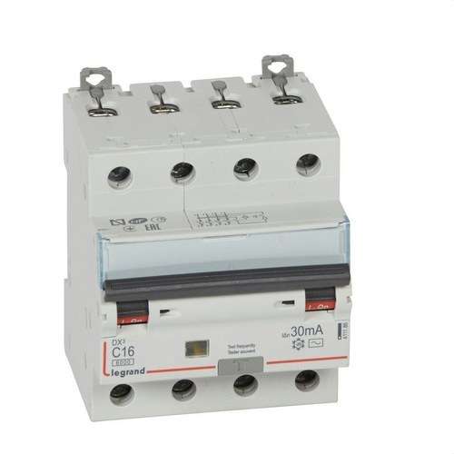 DX3 4P 30mA C16 áram-védőkapcsoló (FI-relé) automata kismegszakítóval hivatkozással 411186 a márkától LEGRAND