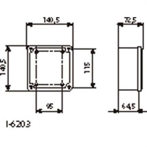 Vak elágazódoboz átlátszatlan fedéllel 130x130x60mm hivatkozással I-6203 a márkától BJC
