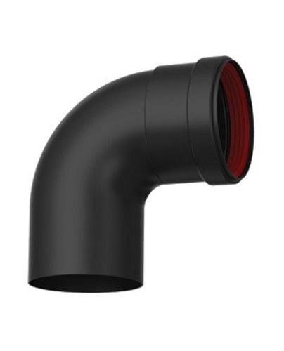 Könyök füstcső pelletkályhához, 80 mm átmérőjű, 90º, fekete zománcozott acél hivatkozással 8-90MHKER3 a márkától FIG