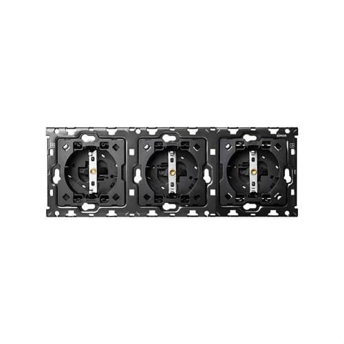 Back kit for 3 elements with 3 Schuko socket bases Simon 100 with reference 10010302-039 from the brand SIMON
