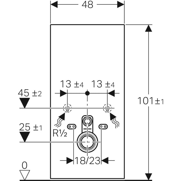 Geberit Monolith szaniter modul fali WC-hez, 101 cm, üveg hivatkozással 131.021.SI.5 a márkától GEBERIT