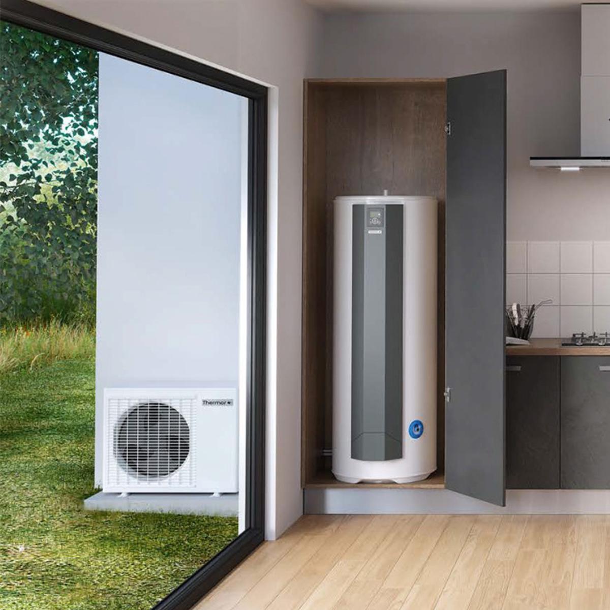 Thermor Aéromax Split 270 literes használati melegvíz hőszivattyú hivatkozással 602120 a márkától THERMOR