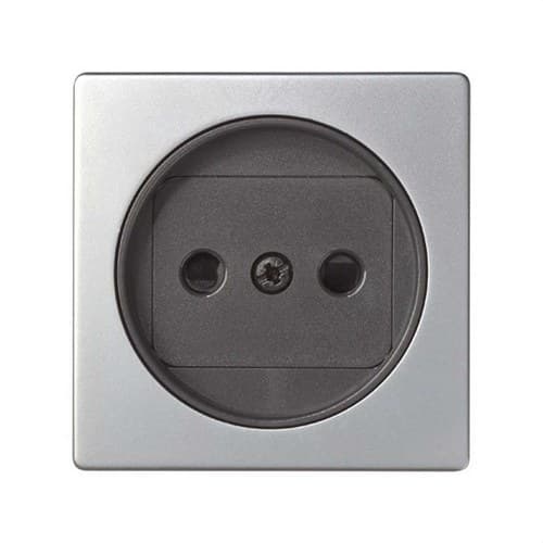 Cover with safety device for bipolar socket base aluminium Simon 82 with reference 82040-33 from the brand SIMON