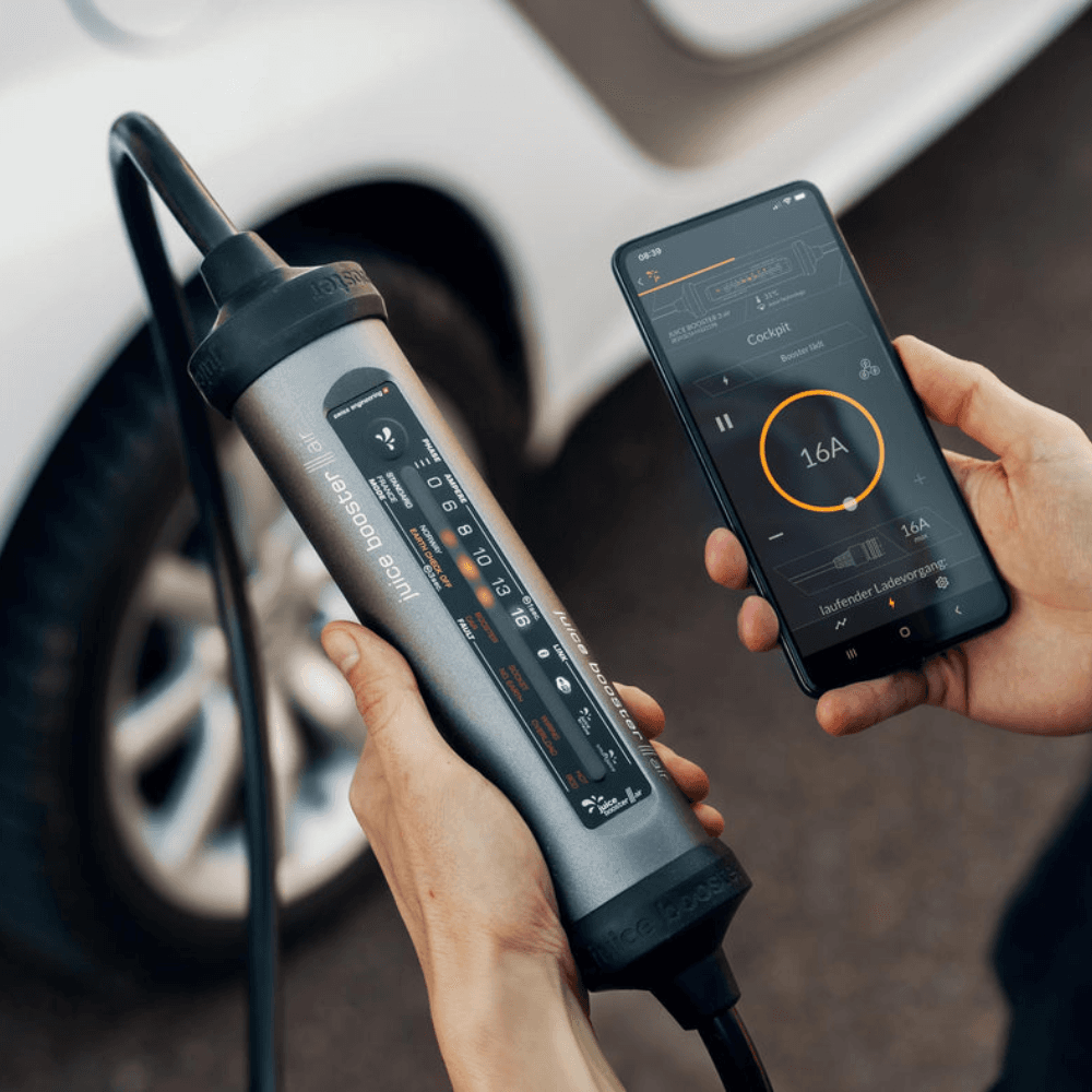 Juice Booster 3 air Basic Set hordozható elektromos autó töltő hivatkozással EL-JB3AE2 a márkától JUICE