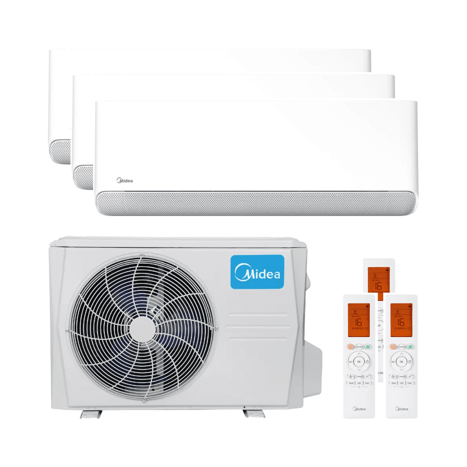 3 az 1-ben légkondicionáló wifi-vel Midea Breezeless E 2,5 kW + 2,5 kW + 3,5 kW hivatkozással BREEZELESS09+09+12 a márkától MIDEA