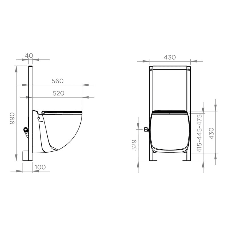 Keretes szerkezet SFA Sanicompact Comfort+ darálós WC-vel hivatkozással C72LVCPLUS a márkától SFA SANITRIT