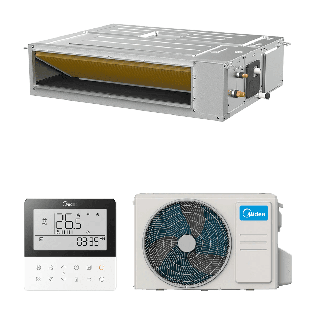 Midea A7 csatornás légkondicionáló 8,80 kW 30000 BTU hivatkozással MTJ-90(30)N8Q-1 a márkától MIDEA