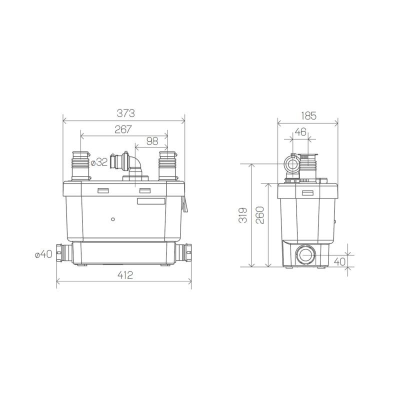 SFA SANISPEED szennyvízszivattyú intenzív használatra konyhákhoz és mosókonyhákhoz hivatkozással 0101300 a márkától SFA SANITRIT