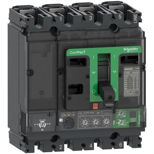 ComPacT NSX250F Circuit Breaker 36kA AC 4P4R 250A Micrologic 4.2 with reference C25F44V250 from the brand SCHNEIDER ELECTRIC