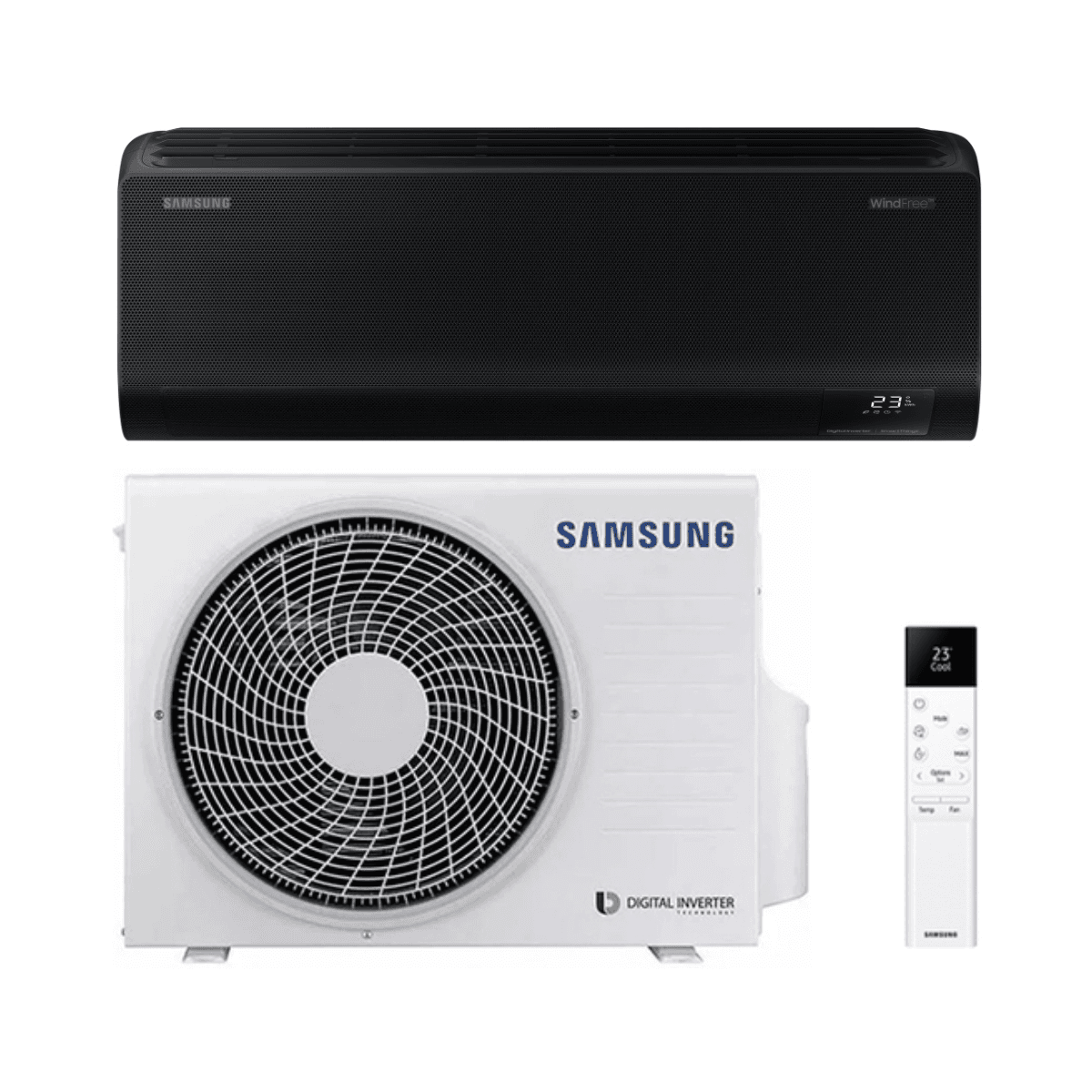 Black Air Conditioner with WiFi Samsung WindFree Avant Black S2 3.5 kW 12000 BTU with reference SAMWINDAVANTBLACK12 from the brand SAMSUNG