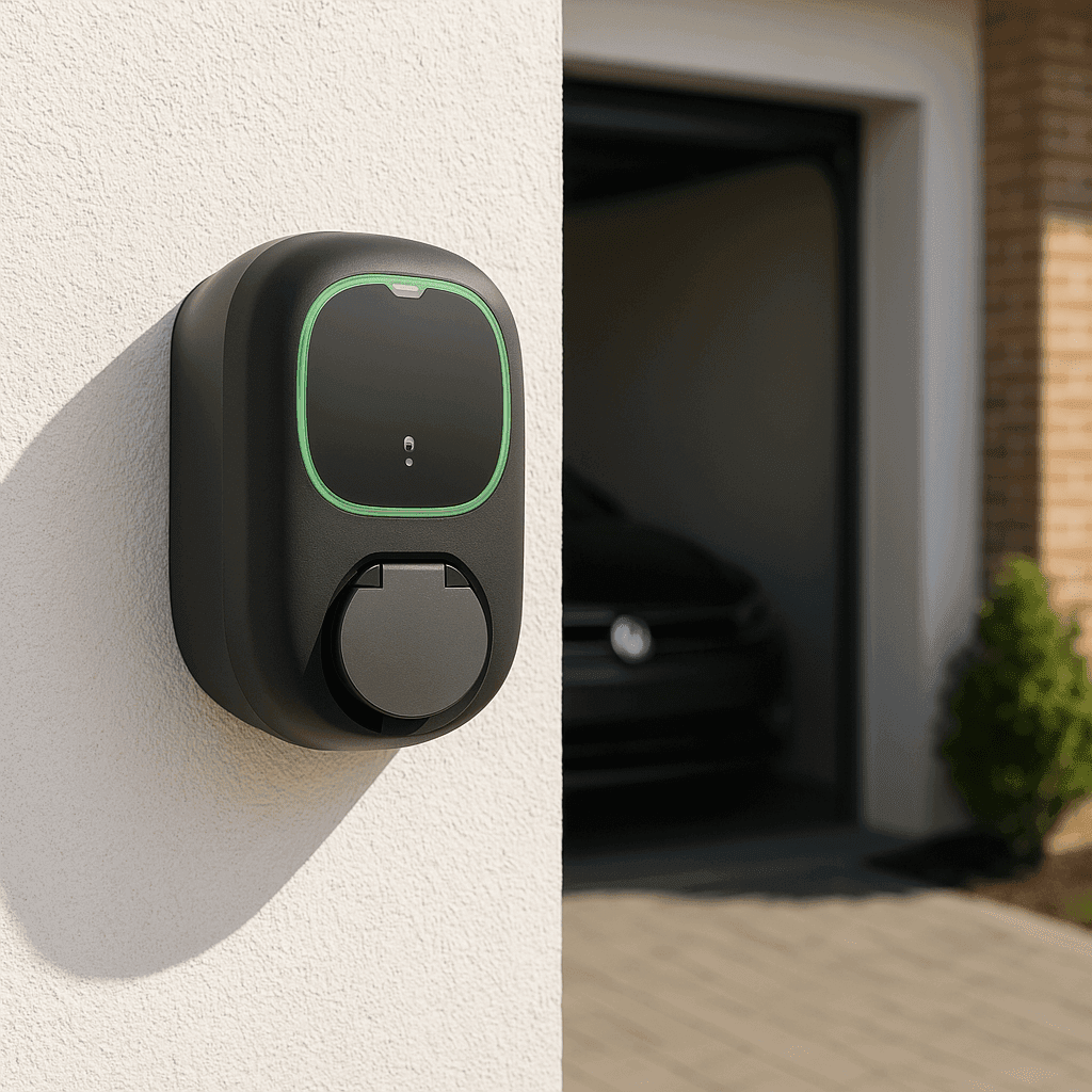 Fekete WiFi-s elektromos autó töltő Wallbox Pulsar Pro Aljzat 22 kW hivatkozással PPR2-W-2-4-K-002 a márkától WALLBOX