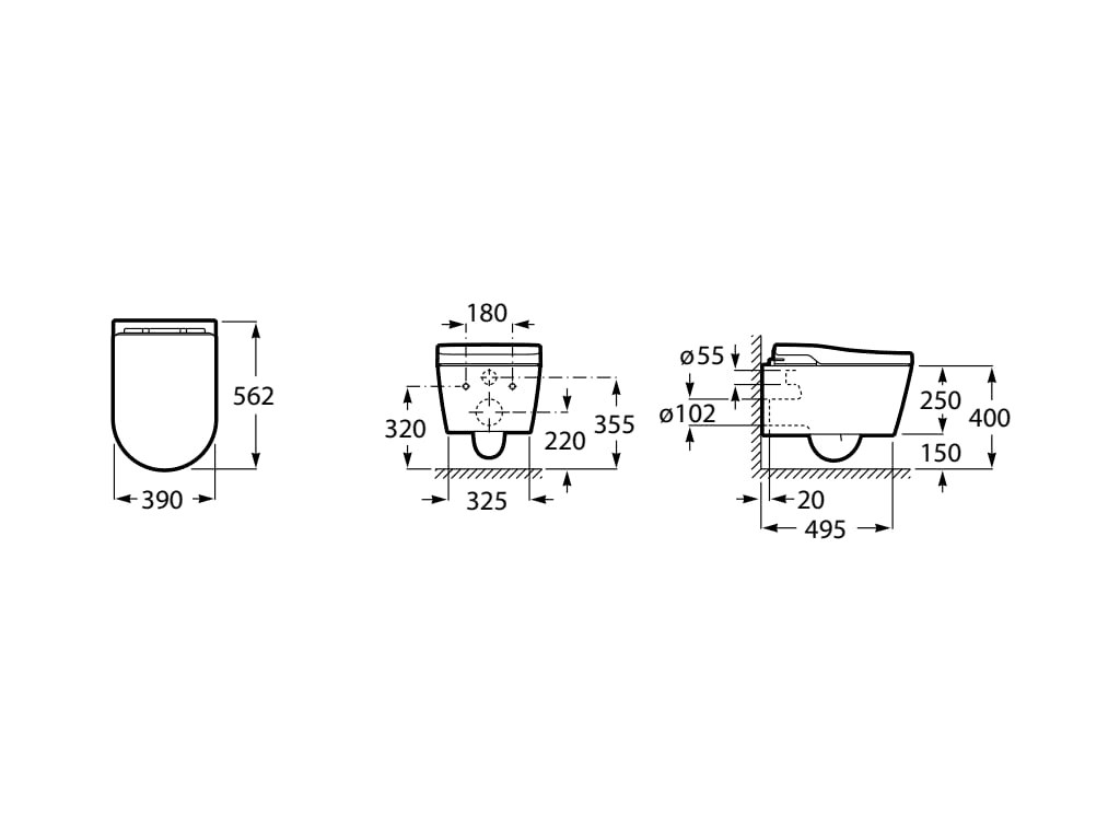 In-Wash® Inspira fali okos WC Roca Rimless hivatkozással A803060001 a márkától ROCA