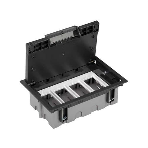Adjustable Floor Box for 8 Elements in Technical Floor Installation Graphite Simon 500 Cima with reference 52050104-038 from the brand SIMON