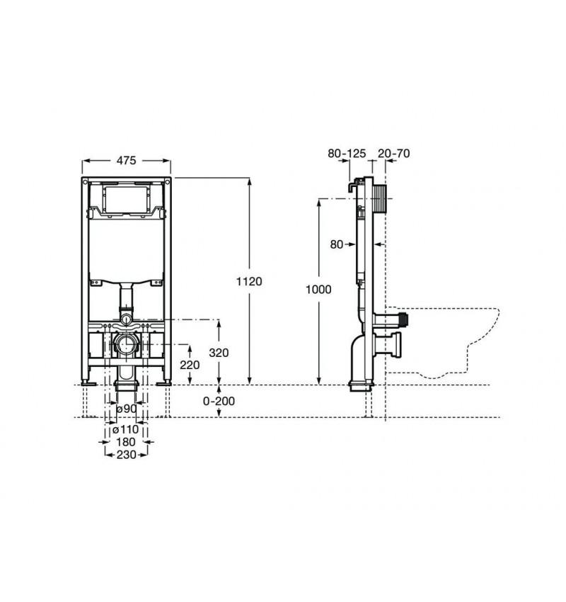 Dupla tartályos szerelőrám függesztett Roca WC One WC-hez hivatkozással A890070020 a márkától ROCA